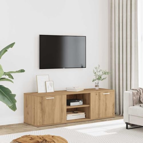 Youuihom TV Schrank Artisan Eiche 120x34x37 cm Holzwerkstoff Modernes Design mit Praktischen Türen und Stauraum Robust und Langlebig für Wohnzimmer von Youuihom