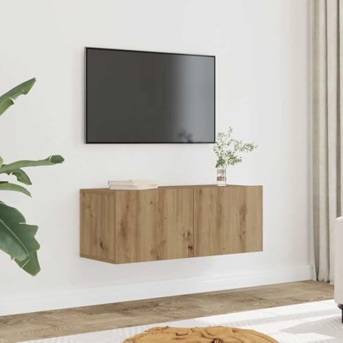 Youuihom TV Schrank Artisan Eiche 80x30x30 cm Holzwerkstoff Modernes Design mit 2 Türen und Wandmontage Robust & Langlebig für Wohnzimmer und Schlafzimmer von Youuihom
