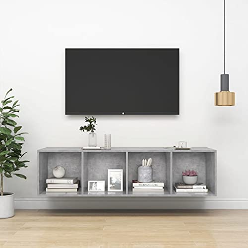 Youuihom TV Schrank Betongrau 37x37x142,5 cm Holzwerkstoff Hängender Wandschrank mit 4 Fächern Stauraum für Wohnzimmer Schlafzimmer Flur Youuihom TV Schrank Betongrau 37x37x142,5 cm Holzwerkstoff Hängender Wandschrank mit 4 Fächern Stauraum für Wohnzimmer Schlafzimmer Flur von Youuihom