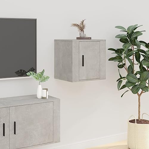 Youuihom TV Schrank Betongrau 40x34,5x40 cm Hängender Wandschrank aus Holzwerkstoff mit Stauraum Modernes Design für Wohnzimmer Schlafzimmer Flur von Youuihom