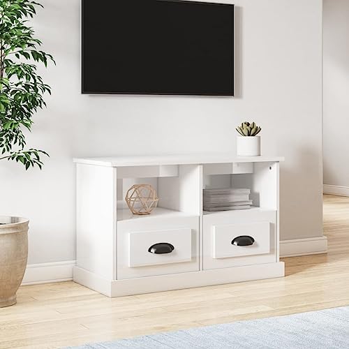 Youuihom TV-Schrank Hochglanz-Weiß 80x35x50 cm Holzwerkstoff Modernes Lowboard mit 2 Schubladen und 2 Fächern, robuster Fernsehtisch für Wohnzimmer und Schlafzimmer Youuihom TV-Schrank Hochglanz-Weiß 80x35x50 cm Holzwerkstoff Modernes Lowboard mit 2 Schubladen und 2 Fächern, robuster Fernsehtisch für Wohnzimmer und Schlafzimmer von Youuihom