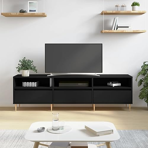 Youuihom TV-Schrank Lowboard 150x30x44,5 cm Schwarz aus Holzwerkstoff mit Eisenbeinen Modernes Fernsehtisch Sideboard für Living Room Bedroom Youuihom TV-Schrank Lowboard 150x30x44,5 cm Schwarz aus Holzwerkstoff mit Eisenbeinen Modernes Fernsehtisch Sideboard für Living Room Bedroom von Youuihom