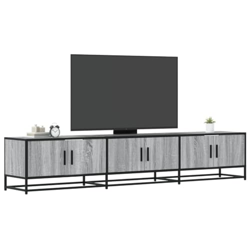 Youuihom TV-Schrank Lowboard 210x35x41 cm Grau Sonoma Holzwerkstoff & Metallgestell Robustes Fernsehtisch Modernes Sideboard für Wohnzimmer Schlafzimmer Büro von Youuihom