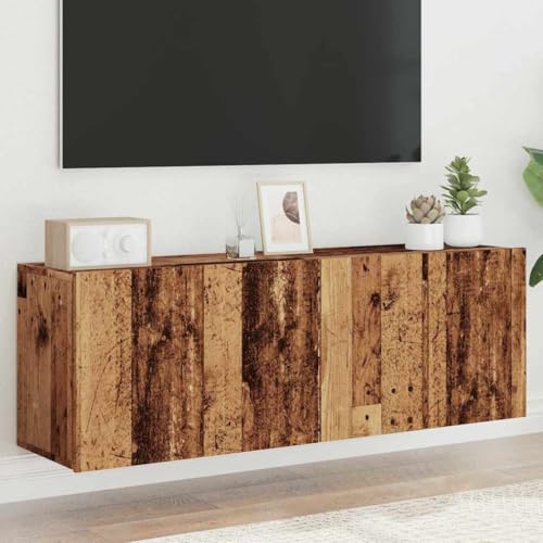 Youuihom TV-Schrank Lowboard 2er Set Altholz 60x30x41 cm, Modernes Wandboard aus Robustem Holzwerkstoff mit Reichlich Stauraum für Wohnzimmer Flur und Schlafzimmer Youuihom TV-Schrank Lowboard 2er Set Altholz 60x30x41 cm, Modernes Wandboard aus Robustem Holzwerkstoff mit Reichlich Stauraum für Wohnzimmer Flur und Schlafzimmer von Youuihom