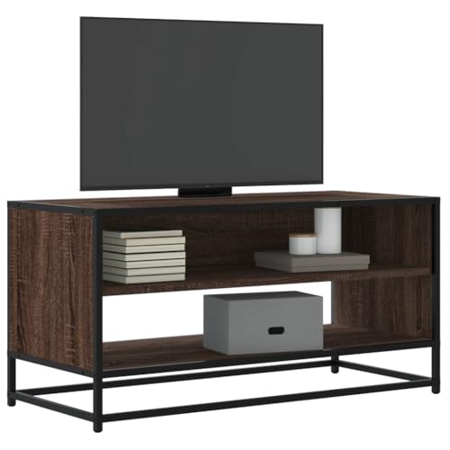 Youuihom TV Schrank Lowboard Braun Eichen-Optik 91x40x46 cm aus Holzwerkstoff & Metall, Modernes Sideboard mit Stauraum, Stabile TV Bank für Wohnzimmer & Schlafzimmer Youuihom TV Schrank Lowboard Braun Eichen-Optik 91x40x46 cm aus Holzwerkstoff & Metall, Modernes Sideboard mit Stauraum, Stabile TV Bank für Wohnzimmer & Schlafzimmer von Youuihom