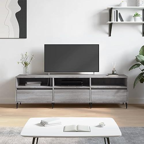 Youuihom TV-Schrank Lowboard Grau Sonoma 150x30x44,5 cm Modernes Holzwerkstoff Sideboard mit Eisenbeinen Großzügiger Stauraum & Robuste Tischplatte for Living Room Bedroom and Study Youuihom TV-Schrank Lowboard Grau Sonoma 150x30x44,5 cm Modernes Holzwerkstoff Sideboard mit Eisenbeinen Großzügiger Stauraum & Robuste Tischplatte for Living Room Bedroom and Study von Youuihom