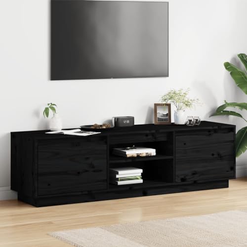 Youuihom TV-Schrank Schwarz 140 cm Breit Massivholz Kiefer Lowboard mit 4 Fächern Moderne Kommode Stabiler Fernsehtisch für Wohnzimmer Flur und Schlafzimmer Youuihom TV-Schrank Schwarz 140 cm Breit Massivholz Kiefer Lowboard mit 4 Fächern Moderne Kommode Stabiler Fernsehtisch für Wohnzimmer Flur und Schlafzimmer von Youuihom
