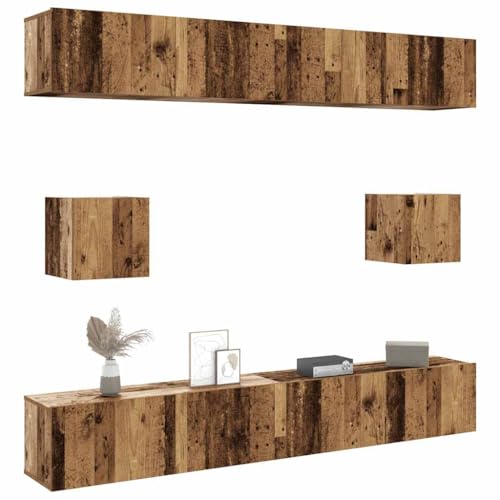 Youuihom TV Schrank Set 6 TLG. Wandmontage Altholz Optik Holzwerkstoff 100 x 30 x 30 cm Stauraum für Wohnzimmer Youuihom TV Schrank Set 6 TLG. Wandmontage Altholz Optik Holzwerkstoff 100 x 30 x 30 cm Stauraum für Wohnzimmer von Youuihom