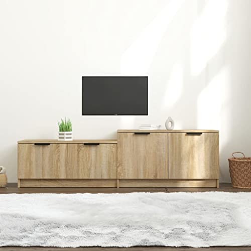 Youuihom TV Schrank Sonoma Eiche 158 5 x 36 x 45 cm Holzwerkstoff Modernes Design mit 4 Türen und 2 Fächern für Wohnzimmer von Youuihom