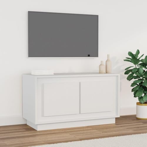 Youuihom TV Schrank Weiß 80x35x45 cm Holzwerkstoff Modernes Design mit Praktischen Türen und Robuster Oberplatte für Wohnzimmer Schlafzimmer von Youuihom