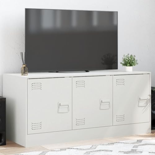 Youuihom TV Schrank Weiß 99x39x44 cm aus Kaltgewalztem Stahl Lowboard mit 3 Türen Modernes Wohnzimmer Sideboard Fernsehtisch für 51-76 cm Bildschirme Youuihom TV Schrank Weiß 99x39x44 cm aus Kaltgewalztem Stahl Lowboard mit 3 Türen Modernes Wohnzimmer Sideboard Fernsehtisch für 51-76 cm Bildschirme von Youuihom