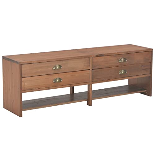 Youuihom TV Schrank aus Massivholz Lowboard mit 4 Schubladen 120x30x40 cm Fernsehschrank für Wohnzimmer Schlafzimmer von Youuihom