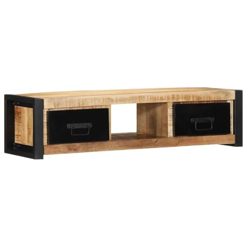 Youuihom TV Schrank aus Massivholz Mango 100x30x25 cm mit 2 Schubladen und offenem Fach Robustes Lowboard für Wohnzimmer Schlafzimmer Youuihom TV Schrank aus Massivholz Mango 100x30x25 cm mit 2 Schubladen und offenem Fach Robustes Lowboard für Wohnzimmer Schlafzimmer von Youuihom