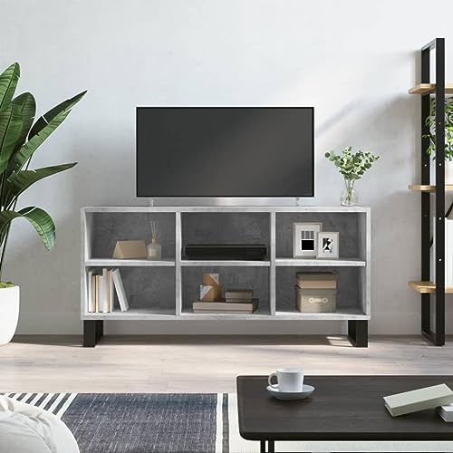 Youuihom TV Sideboard Betongrau 103 5x30x50 cm Holzwerkstoff mit 6 Fächern Robustes Lowboard Modernes Design Stabile Eisenbeine für Wohnzimmer Schlafzimmer Büro Youuihom TV Sideboard Betongrau 103 5x30x50 cm Holzwerkstoff mit 6 Fächern Robustes Lowboard Modernes Design Stabile Eisenbeine für Wohnzimmer Schlafzimmer Büro von Youuihom