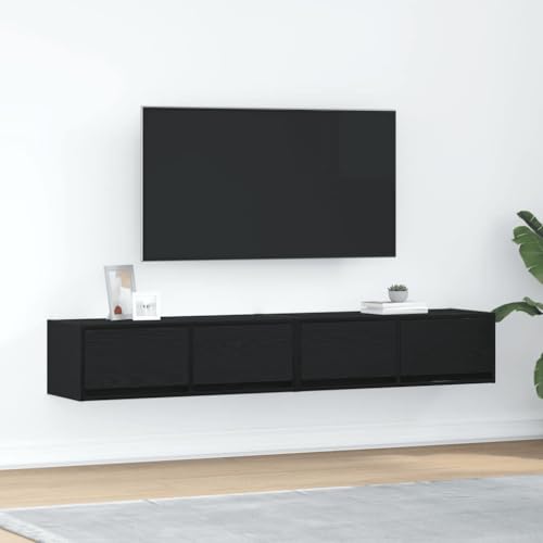 Youuihom TV Sideboard Schwarz Eichen-Optik 80x31x25,5 cm 2 Stück Holzwerkstoff mit 2 Schubladen Stauraum für Wohnzimmer Youuihom TV Sideboard Schwarz Eichen-Optik 80x31x25,5 cm 2 Stück Holzwerkstoff mit 2 Schubladen Stauraum für Wohnzimmer von Youuihom