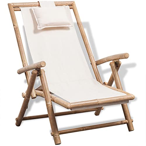 Youuihom Terrassenstuhl Konversationsstuhl Stühle für draußen Garten-Liegestuhl Bambus Geeignet für Rasen, Strand,Sonnenzimmer, Rasenflächen von Youuihom