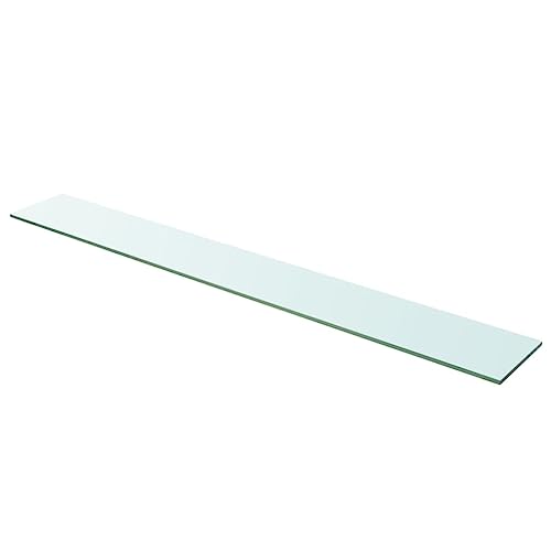 Youuihom Transparenter Glas Regalboden 110x15 cm für Wandregal - Modernes Deko Element aus Hartglas mit 15 kg Tragkraft für Küche Bad und Wohnzimmer von Youuihom