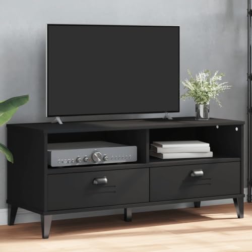 Youuihom VIKEN TV-Schrank Schwarz 106 x 40 x 46,5 cm Modernes Lowboard aus robustem Holzwerkstoff mit 2 Schubladen und 2 Fächern für Wohnzimmer Flur und Schlafzimmer Youuihom VIKEN TV-Schrank Schwarz 106 x 40 x 46,5 cm Modernes Lowboard aus robustem Holzwerkstoff mit 2 Schubladen und 2 Fächern für Wohnzimmer Flur und Schlafzimmer von Youuihom