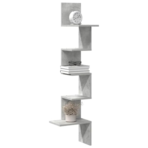 Youuihom Wand-Eckregal Betongrau Holzwerkstoff 32x32x127.5 cm Robustes Schweberegal Platzsparendes Design für Wohnzimmer Schlafzimmer Büro Youuihom Wand-Eckregal Betongrau Holzwerkstoff 32x32x127.5 cm Robustes Schweberegal Platzsparendes Design für Wohnzimmer Schlafzimmer Büro von Youuihom