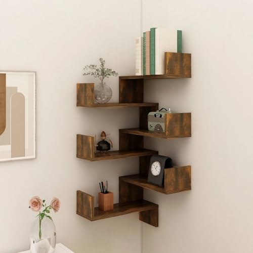 Youuihom Wand-Eckregal Eckregal 2 Stück Räuchereiche 40x40x50 cm aus Holzwerkstoff - Praktisches Wandregal für Eckaufbewahrung in Wohnzimmer Schlafzimmer mit hoher Stabilität Youuihom Wand-Eckregal Eckregal 2 Stück Räuchereiche 40x40x50 cm aus Holzwerkstoff - Praktisches Wandregal für Eckaufbewahrung in Wohnzimmer Schlafzimmer mit hoher Stabilität von Youuihom