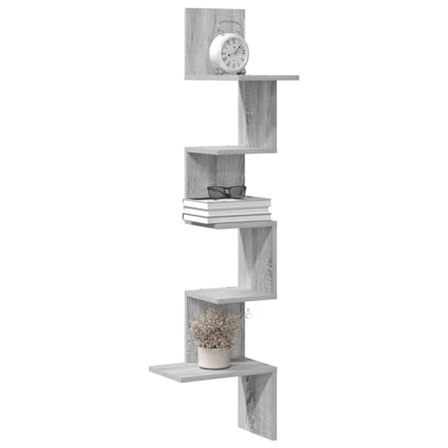 Youuihom Wand-Eckregal Grau Sonoma aus Holzwerkstoff 32x32x127,5 cm Robustes Eckregal mit Platzsparendem Design für Wohnzimmer Schlafzimmer Büro Youuihom Wand-Eckregal Grau Sonoma aus Holzwerkstoff 32x32x127,5 cm Robustes Eckregal mit Platzsparendem Design für Wohnzimmer Schlafzimmer Büro von Youuihom