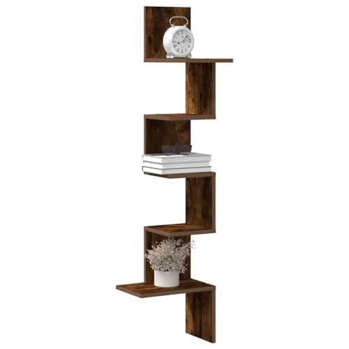 Youuihom Wand-Eckregal Holzwerkstoff 32x32x127,5 cm Räuchereiche Platzsparendes Eckregal Stabil mit Hoher Tragkraft für Wohnzimmer Schlafzimmer Büro Youuihom Wand-Eckregal Holzwerkstoff 32x32x127,5 cm Räuchereiche Platzsparendes Eckregal Stabil mit Hoher Tragkraft für Wohnzimmer Schlafzimmer Büro von Youuihom