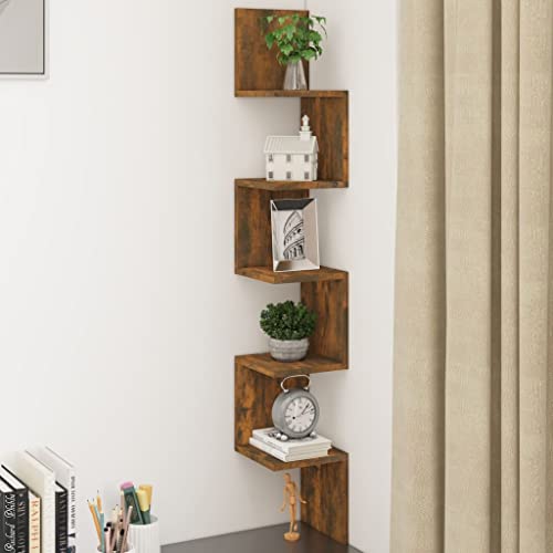 Youuihom Wand Eckregal Räuchereiche Holzwerkstoff 20x20x127,5 cm Eckregal Wandregal Schmal Schwebendes Regal für Wohnzimmer Bad Bücher Deko Youuihom Wand Eckregal Räuchereiche Holzwerkstoff 20x20x127,5 cm Eckregal Wandregal Schmal Schwebendes Regal für Wohnzimmer Bad Bücher Deko von Youuihom