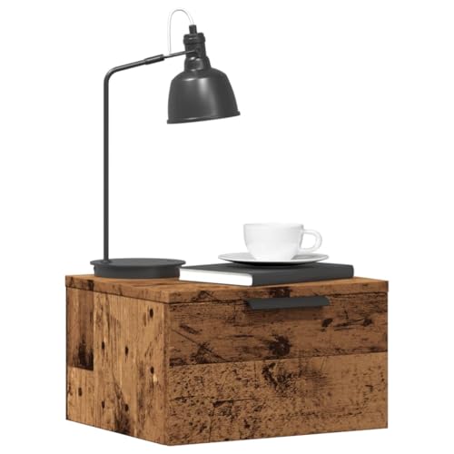 Youuihom Wand-Nachttisch Altholz-Optik 34x30x20 cm Beistelltische Fürs Wohnzimmer Sideboard Bedside Tables Schränke für Wohnzimmer Schlafzimmer Bad Jugendzimmer von Youuihom