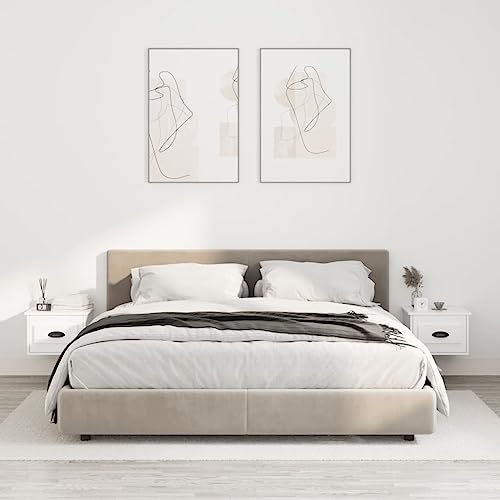 Youuihom Wand-Nachttisch Hochglanz Weiß 41,5 x 36 x 28 cm Moderner Nachttisch mit Schublade Schwebender Beistelltisch für Schlafzimmer und Wohnzimmer von Youuihom