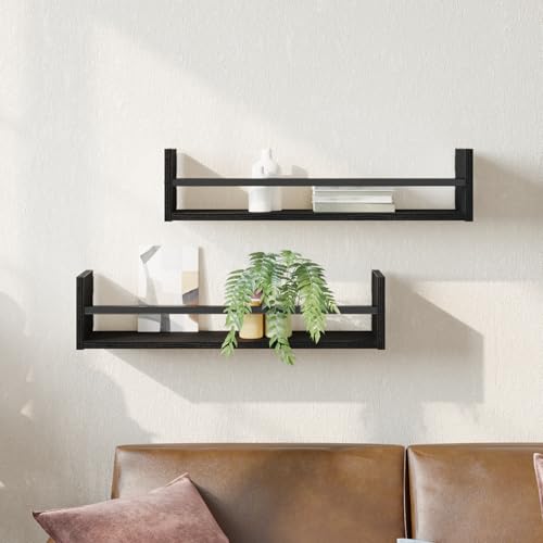 Youuihom Wandregal 2er Set Schwarz Eiche 60x16x14 cm Schwebendes Bücherregal für Wandmontage in Wohnzimmer Schlafzimmer Büro Modernes Design Platzsparend Youuihom Wandregal 2er Set Schwarz Eiche 60x16x14 cm Schwebendes Bücherregal für Wandmontage in Wohnzimmer Schlafzimmer Büro Modernes Design Platzsparend von Youuihom