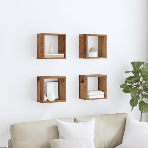 Youuihom Wandregal Altes Holz Massivholz Altholz 26 x 15 x 26 cm Braun Quadratisch Set aus 4 Stück Rustikales Design für Wohnzimmer Wanddeko und Aufbewahrung Youuihom Wandregal Altes Holz Massivholz Altholz 26 x 15 x 26 cm Braun Quadratisch Set aus 4 Stück Rustikales Design für Wohnzimmer Wanddeko und Aufbewahrung von Youuihom