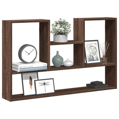 Youuihom Wandregal Braun Eichen-Optik Holzwerkstoff 99x15x60 cm Schwebendes Regal mit Robustem Design für Stauraum in Wohnzimmer Küche Badezimmer von Youuihom