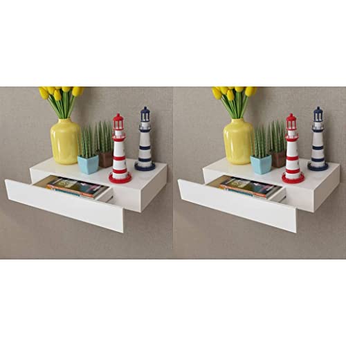 Youuihom Wandregal Hängeregal mit Schubladen 2er Set Weiß 48 cm Unsichtbares Montagesystem Schwebendes Regal für Wohnzimmer Bad Bücher Deko Youuihom Wandregal Hängeregal mit Schubladen 2er Set Weiß 48 cm Unsichtbares Montagesystem Schwebendes Regal für Wohnzimmer Bad Bücher Deko von Youuihom