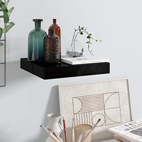 Youuihom Wandregal Hochglanz-Schwarz 23x23,5x3,8 cm Waben-MDF Metall schwebendes Regal für Wanddeko Bücher Deko Youuihom Wandregal Hochglanz-Schwarz 23x23,5x3,8 cm Waben-MDF Metall schwebendes Regal für Wanddeko Bücher Deko von Youuihom