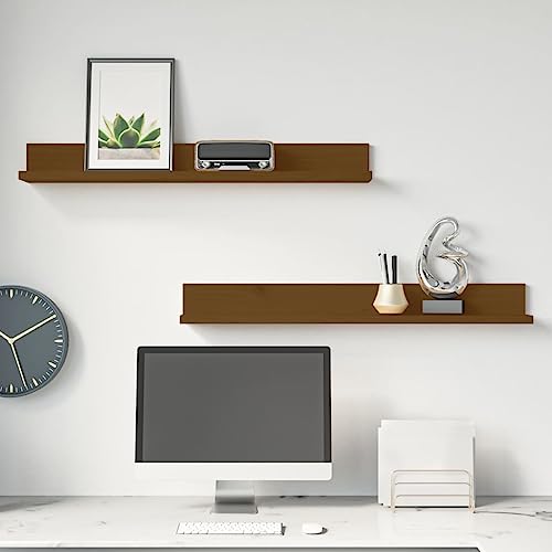 Youuihom Wandregal Holz Honigbraun 80x11x9 cm Massivholz Kiefer 2 Stück Schmaler Wandregal für Bücher Deko Wohnzimmer Badezimmer Küche Youuihom Wandregal Holz Honigbraun 80x11x9 cm Massivholz Kiefer 2 Stück Schmaler Wandregal für Bücher Deko Wohnzimmer Badezimmer Küche von Youuihom