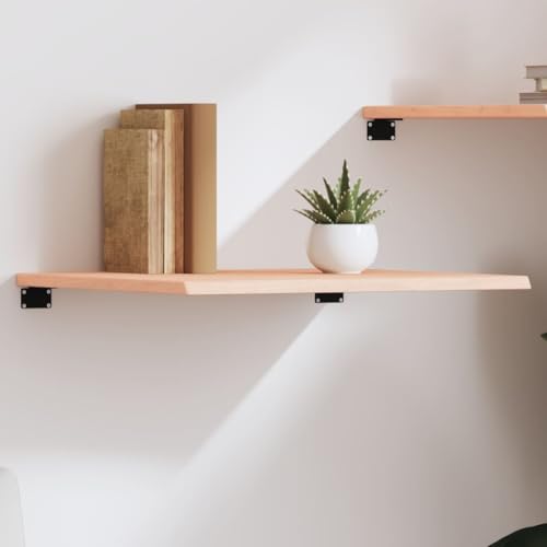 Youuihom Wandregal Massivholz Eiche Unbehandelt 60x60x2 cm mit Naturkante Schwebendes Regal für Wand Küche Bad Wohnzimmer Bücher Deko Pflanzen von Youuihom