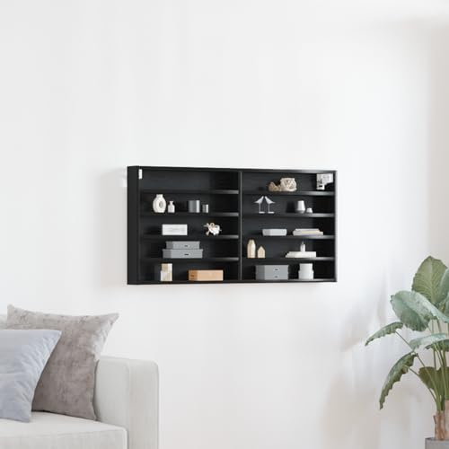 Youuihom Wandregal Schwarz Mit Eichenholz-Optik Matt 8-Fach Regalbrett Rechteckig Für Wandmontage Robust Und Vielseitig In Wohnzimmer Küche Schlafzimmer Youuihom Wandregal Schwarz Mit Eichenholz-Optik Matt 8-Fach Regalbrett Rechteckig Für Wandmontage Robust Und Vielseitig In Wohnzimmer Küche Schlafzimmer von Youuihom
