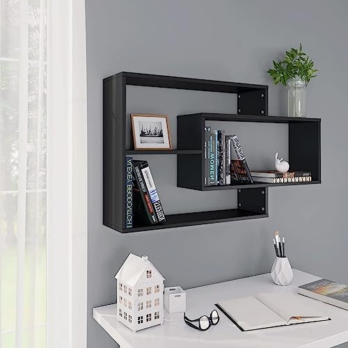 Youuihom Wandregal Schwarz aus Holzwerkstoff mit 3 Fächern 104x20x58,5 cm für Bücher Deko Aufbewahrung in Wohnzimmer Schlafzimmer Büro Flur Youuihom Wandregal Schwarz aus Holzwerkstoff mit 3 Fächern 104x20x58,5 cm für Bücher Deko Aufbewahrung in Wohnzimmer Schlafzimmer Büro Flur von Youuihom