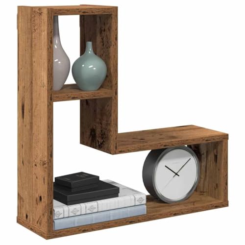 Youuihom Wandregal Set 2 Stück Altholz-Optik Holzwerkstoff 50x15x50 cm | Platzsparendes Wandboard für Wohnzimmer Küche Bad | Schwebendes Regal mit Robustem Design von Youuihom