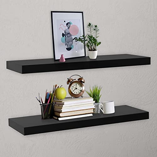 Youuihom Wandregal Set 2er Schwarz 120x20cm Schwebendes Regal Unsichtbare Montage für Wohnzimmer Deko Bücher Pflanzen Ablage Youuihom Wandregal Set 2er Schwarz 120x20cm Schwebendes Regal Unsichtbare Montage für Wohnzimmer Deko Bücher Pflanzen Ablage von Youuihom