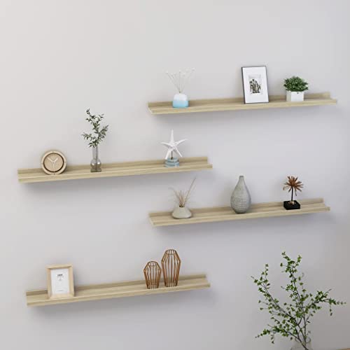 Youuihom Wandregal Set 4 Stück Sonoma-Eiche 80x9x3 cm MDF Schwebendes Regal Dekorativ Praktisch für Wand Deko Bücher Pflanzen in Wohnzimmer Küche Bad Youuihom Wandregal Set 4 Stück Sonoma-Eiche 80x9x3 cm MDF Schwebendes Regal Dekorativ Praktisch für Wand Deko Bücher Pflanzen in Wohnzimmer Küche Bad von Youuihom