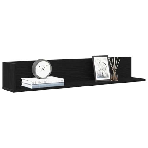 Youuihom Wandregal Set Schwarz 2 STK. Holzwerkstoff 100x16,5x16,5 cm Schweberegal für Wohnzimmer Küche Bad von Youuihom