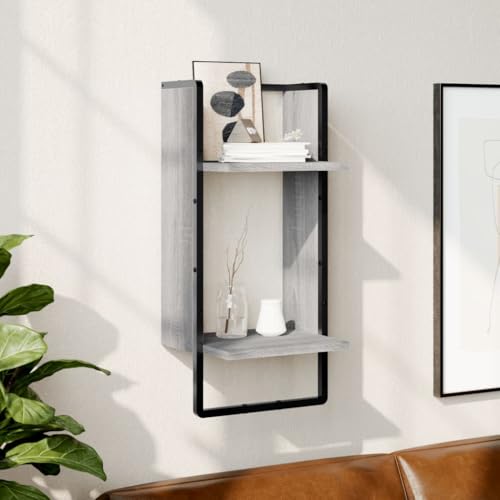 Youuihom Wandregal mit Metallstange Grau Sonoma 30x25x65 cm Schweberegal für Deko Bücher Aufbewahrung in Wohnzimmer Bad Küche Modernes Design Robust Youuihom Wandregal mit Metallstange Grau Sonoma 30x25x65 cm Schweberegal für Deko Bücher Aufbewahrung in Wohnzimmer Bad Küche Modernes Design Robust von Youuihom