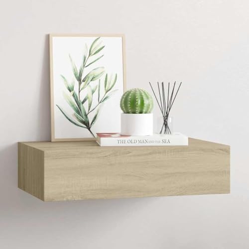 Youuihom Wandregal mit Schublade Schweberegal Eichen-Optik 40x23,5x10 cm MDF Metall Kompakt für Schlafzimmer Wohnzimmer als Nachttisch Bücherregal Deko Youuihom Wandregal mit Schublade Schweberegal Eichen-Optik 40x23,5x10 cm MDF Metall Kompakt für Schlafzimmer Wohnzimmer als Nachttisch Bücherregal Deko von Youuihom