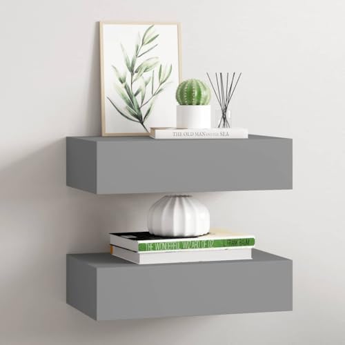 Youuihom Wandregal mit Schubladen 2 Stück Grau 40x23,5x10 cm MDF Metall Schweberegal Kompakt für Wohnzimmer Schlafzimmer als Nachttisch Youuihom Wandregal mit Schubladen 2 Stück Grau 40x23,5x10 cm MDF Metall Schweberegal Kompakt für Wohnzimmer Schlafzimmer als Nachttisch von Youuihom