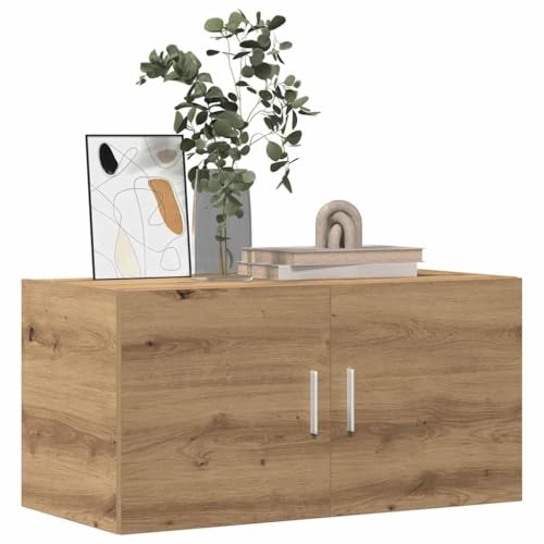 Youuihom Wandschrank Artisan-Eiche 80x39x40 cm Holzwerkstoff mit 2 Türen Schwebendes Regal für Stauraum in Wohnzimmer Schlafzimmer Küche Elegantes Design Robust von Youuihom
