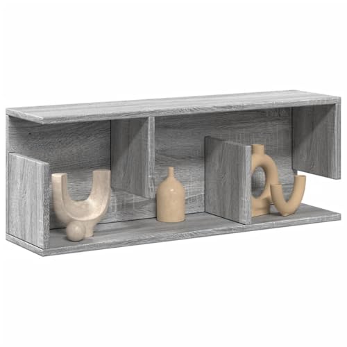 Youuihom Wandschrank Grau Sonoma Holzwerkstoff 80x20x30 cm Schmal Dekorativ Platzsparend mit Robustem Stauraum für Wandregal in Wohnzimmer Küche Badezimmer von Youuihom
