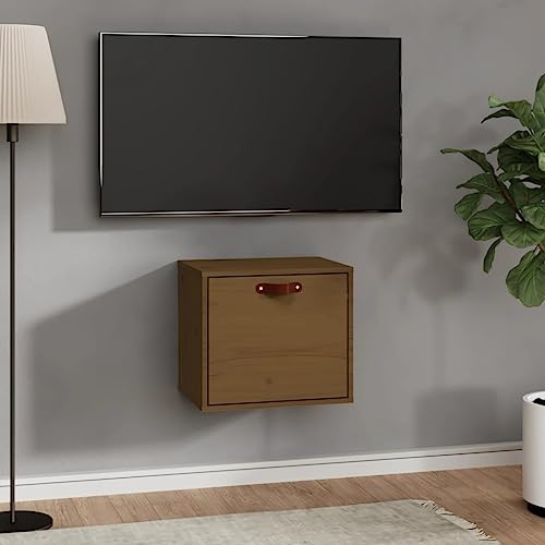 Youuihom Wandschrank Honigbraun 40x30x35 cm Massivholz Kiefer Schwebendes Regal für Küche Bad Wohnzimmer Praktischer Wandschrank mit Dekorativem Rustikalem Design von Youuihom