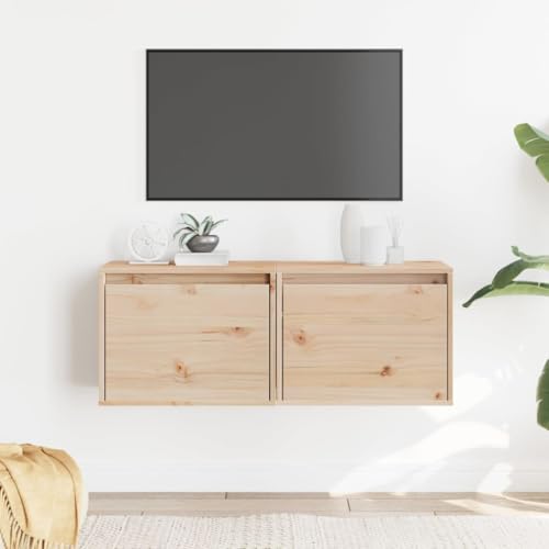 Youuihom Wandschrank Set 2 Stück Massivholz Kiefer 45x30x35 cm Hängeschrank Schwebendes Regal für Wohnzimmer Bad Küche Deko und Aufbewahrung von Youuihom
