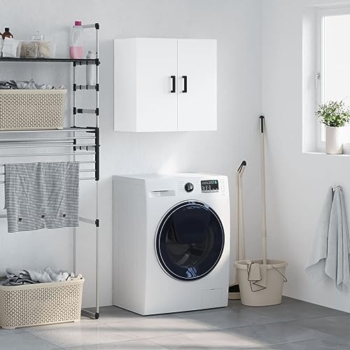 Youuihom Wandschrank Weiß 60x31x60 cm Holzwerkstoff - Praktischer Hängeschrank mit Stauraum für Küche Bad Wohnzimmer Dekoratives Aufbewahrungsmöbel von Youuihom